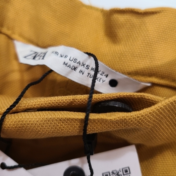 ZARA CROPPED TROUSERS WITH PLEATS CURRY | 1478/240 SIZE XS - Picture 6 of 11